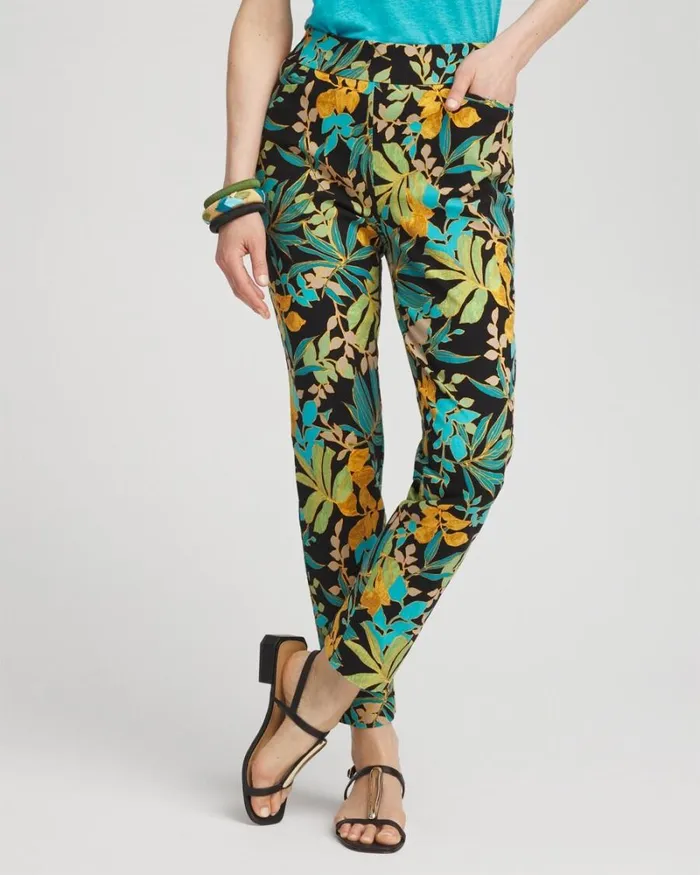 Chico039s Pants So Slimming 180 Brigitte Palms Ankle Pants Black 8211 Clothing