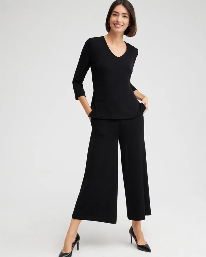 Chico039s Pants Travelers Culottes Travelers Black 8211 Clothing