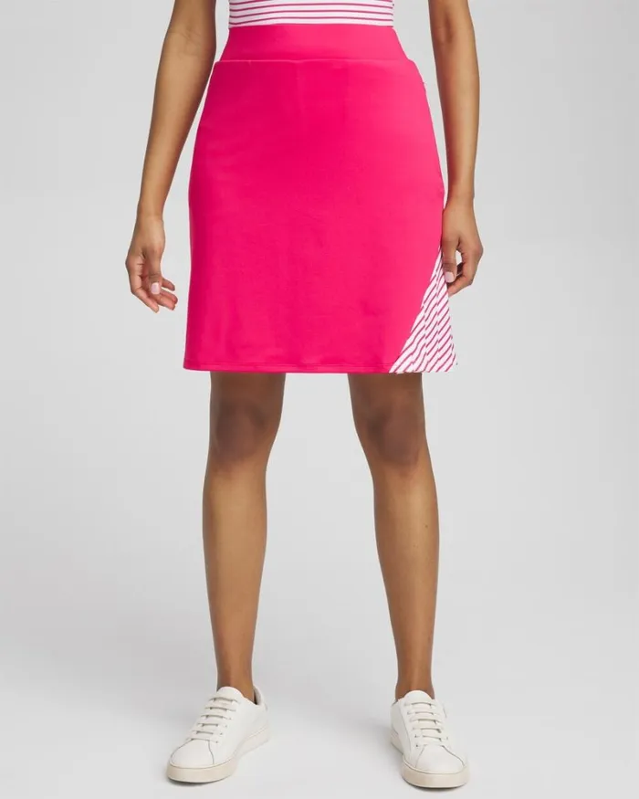 Chico039s Pants Zenergy UPF Knit Side Pleat Skort Pink Bromeliad 8211 Clothing