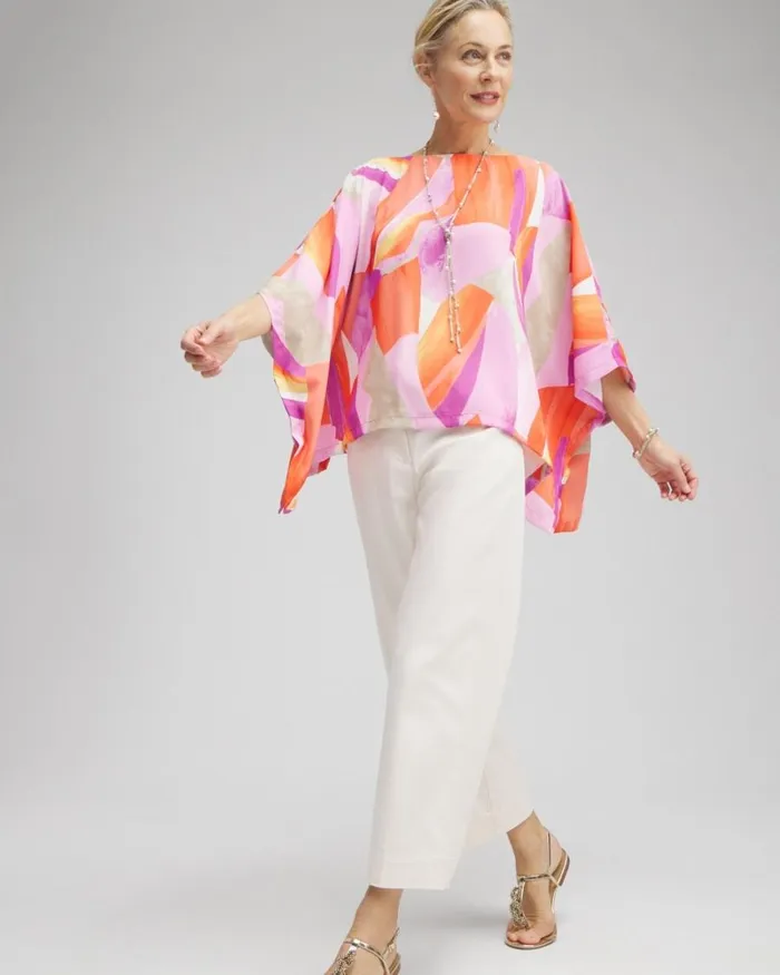 Chico039s Ponchos and Ruanas Abstract Print Poncho Nectarine 8211 Shoes and Accessories Chico039s Ponchos and Ruanas Abstract Print Poncho Nectarine 8211 Shoes and Accessories