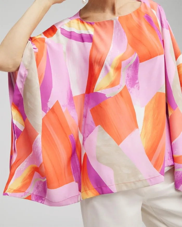 Chico039s Ponchos and Ruanas Abstract Print Poncho Nectarine 8211 Shoes and Accessories Chico039s Ponchos and Ruanas Abstract Print Poncho Nectarine 8211 Shoes and Accessories