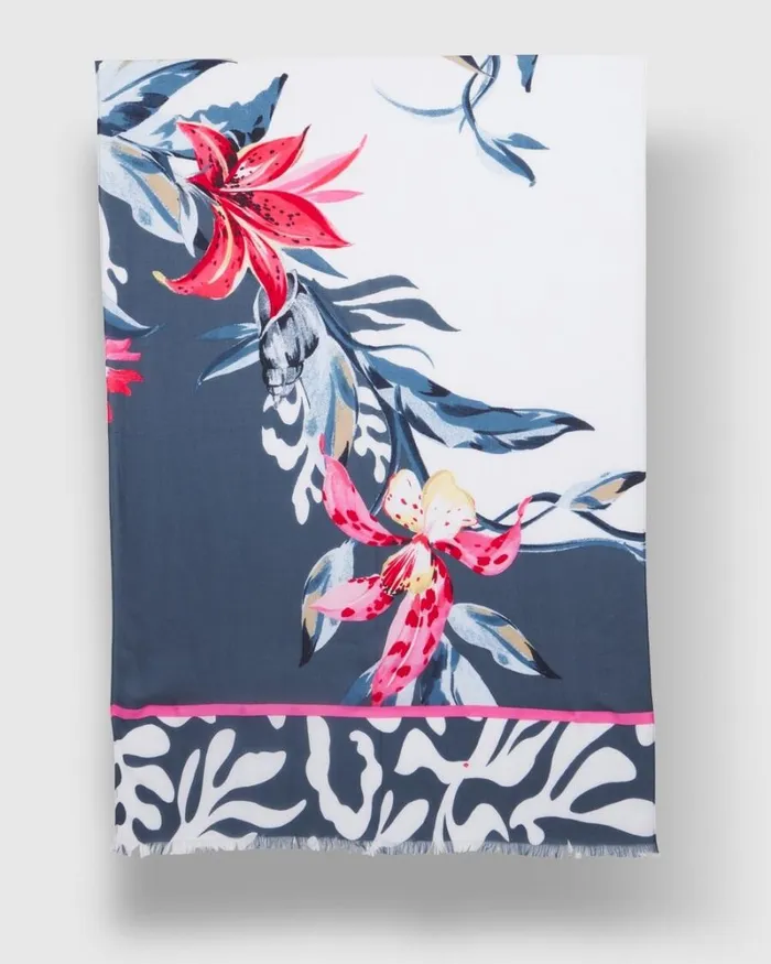 Chico039s Scarves Silk Blend Floral Oblong Scarf Classic Navy 8211 Shoes and Accessories Chico039s Scarves Silk Blend Floral Oblong Scarf Classic Navy 8211 Shoes and Accessories