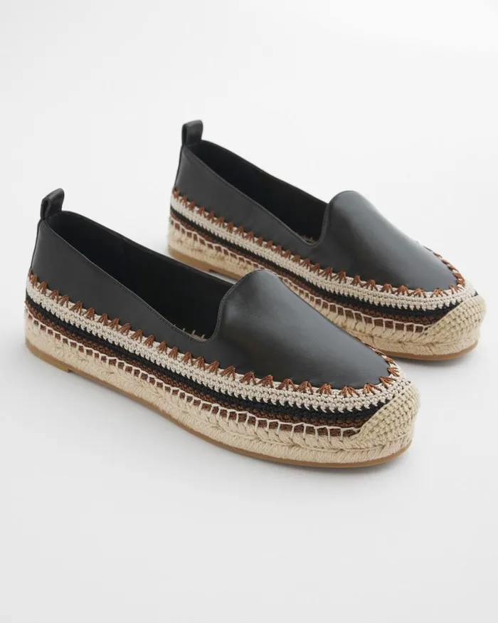 Chico039s Shoes Crochet Slip On Flats Black 8211 Shoes and Accessories