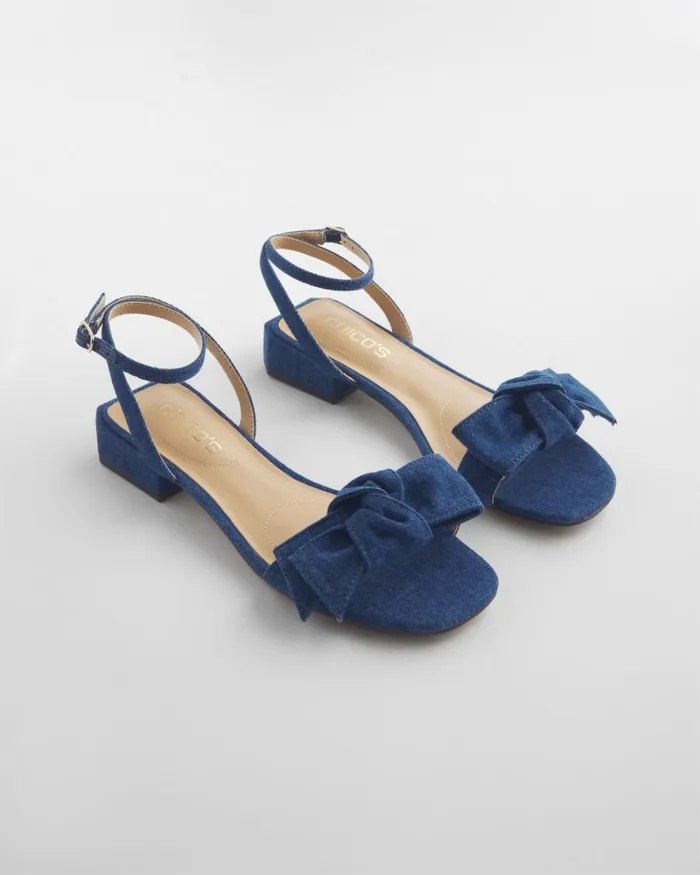 Chico039s Shoes Denim Sandals Dark Denim 8211 Shoes and Accessories