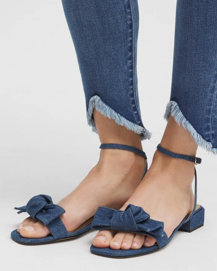 Chico039s Shoes Denim Sandals Dark Denim 8211 Shoes and Accessories