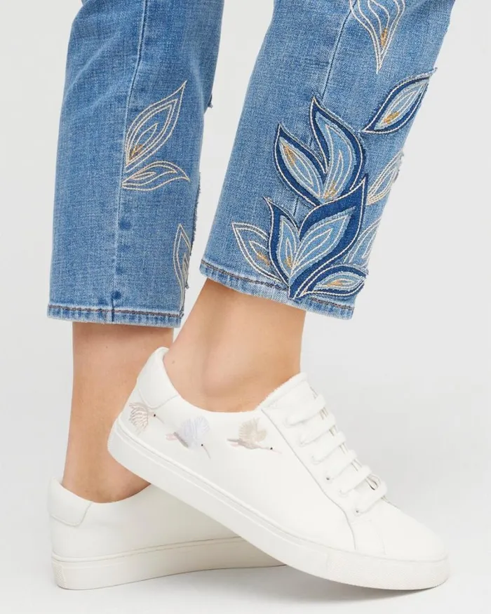 Chico039s Shoes Embroidered Sneakers White 8211 Shoes and Accessories