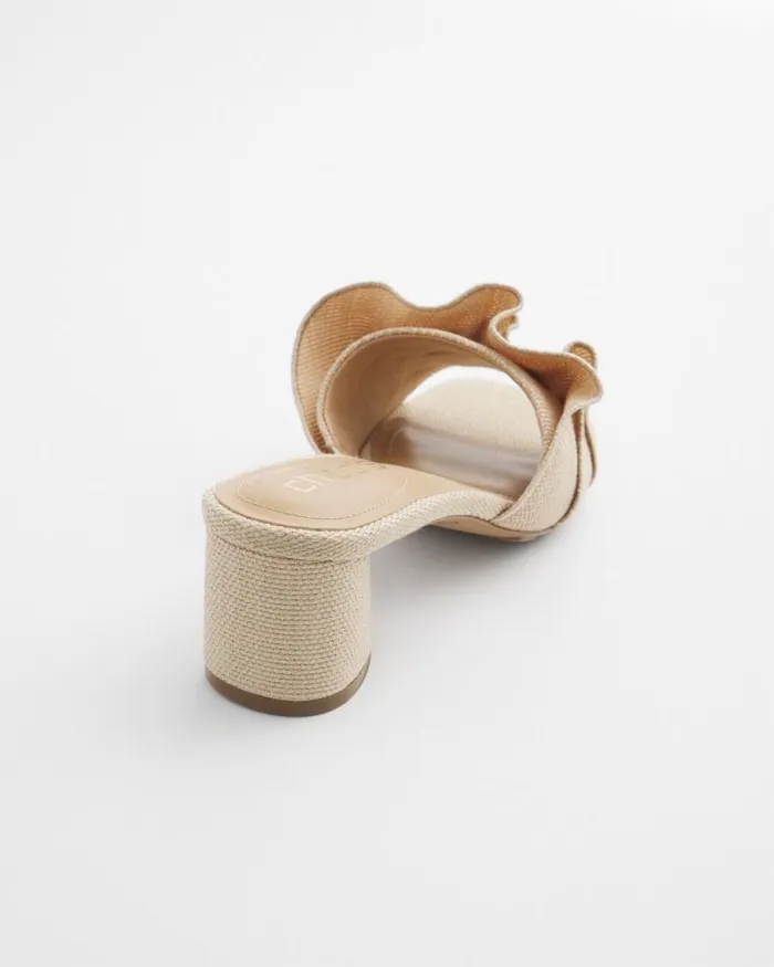 Chico039s Shoes Raffia Ruffle Heels Natural 8211 Shoes and Accessories