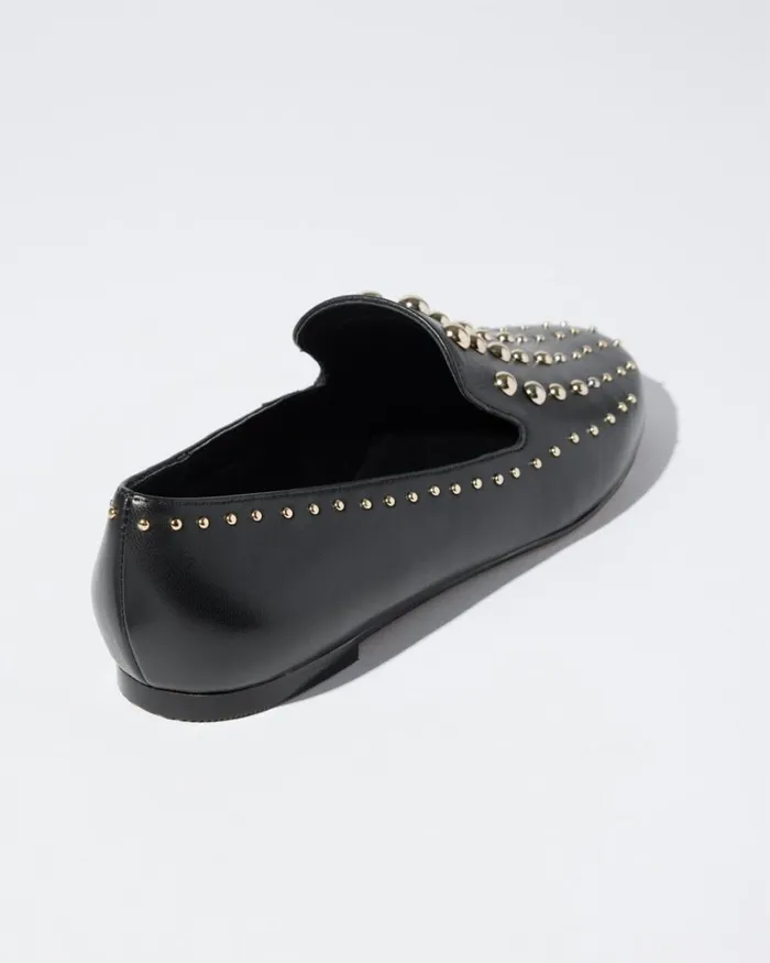 Chico039s Shoes Studded Leather Loafers Black 8211 Shoes and Accessories
