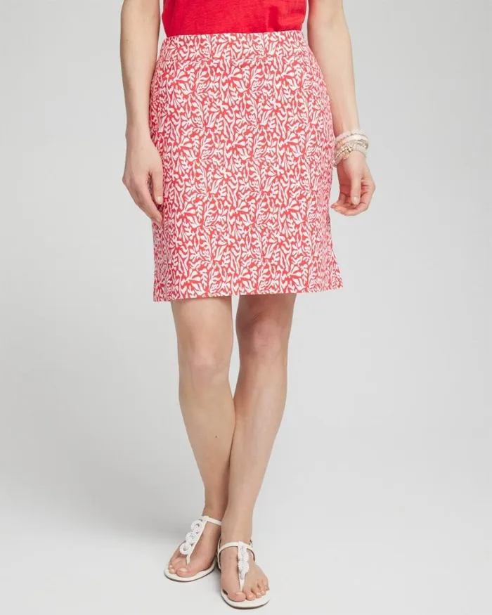 Chico039s Shorts Brigitte PullOn Reef Print Skort Watermelon Punch 8211 Clothing