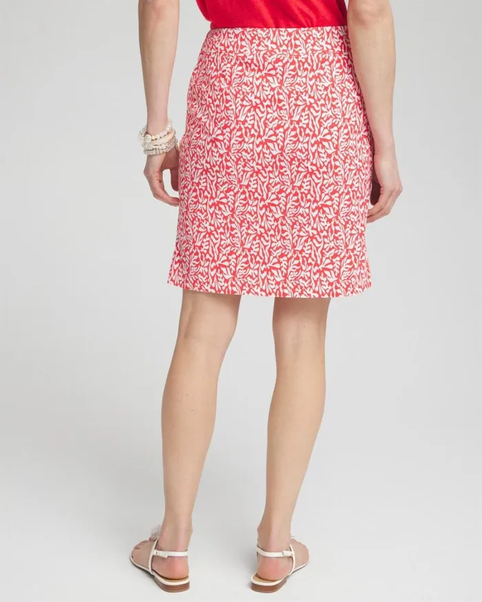 Chico039s Shorts Brigitte PullOn Reef Print Skort Watermelon Punch 8211 Clothing