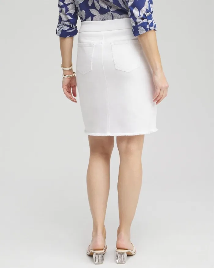 Chico039s Shorts No Stain Pullon Fray Hem Skort Alabaster 8211 Clothing