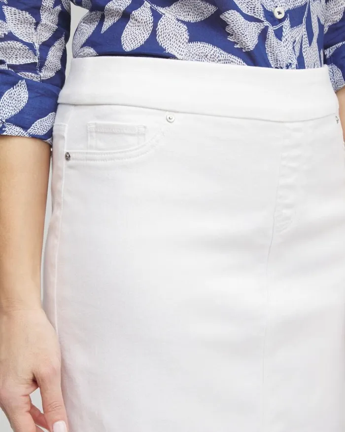 Chico039s Shorts No Stain Pullon Fray Hem Skort Alabaster 8211 Clothing