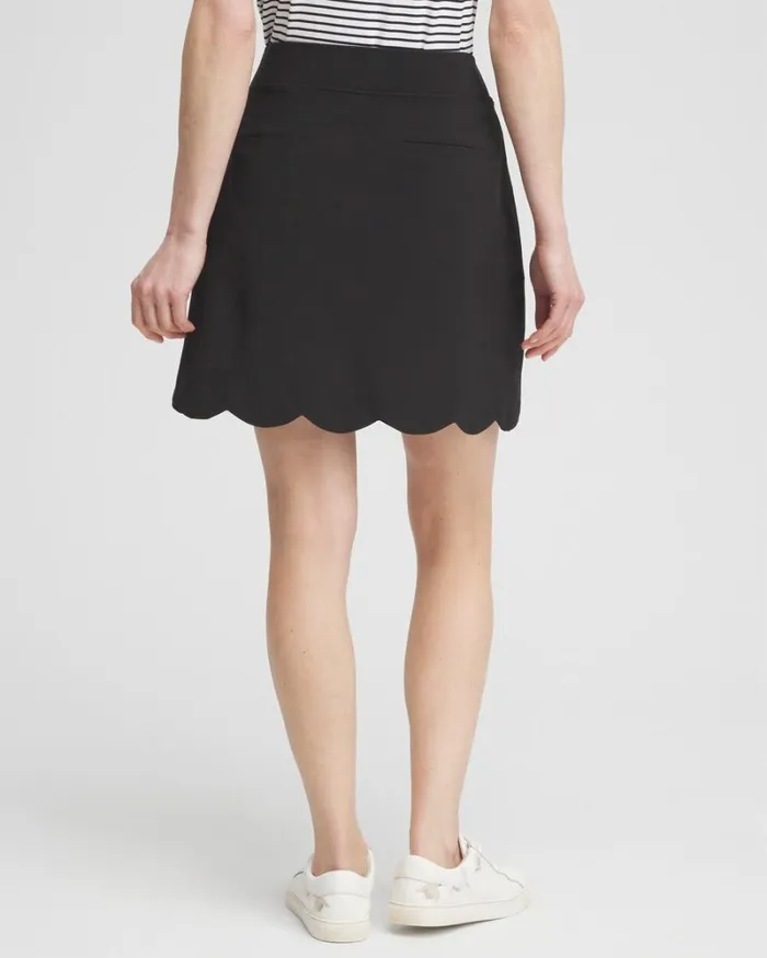 Chico039s Shorts Zenergy UPF Neema Scallop Hem Skort Black 8211 Clothing