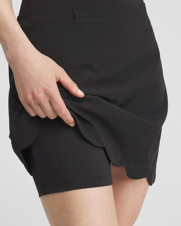 Chico039s Shorts Zenergy UPF Neema Scallop Hem Skort Black 8211 Clothing