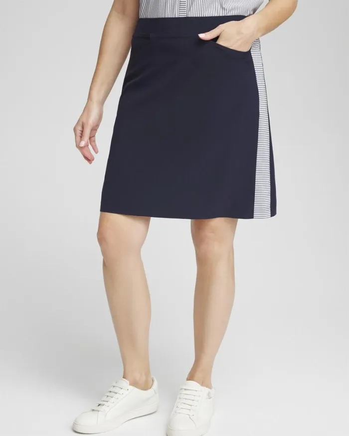 Chico039s Shorts Zenergy UPF Neema Side Stripe Skort Classic Navy 8211 Clothing