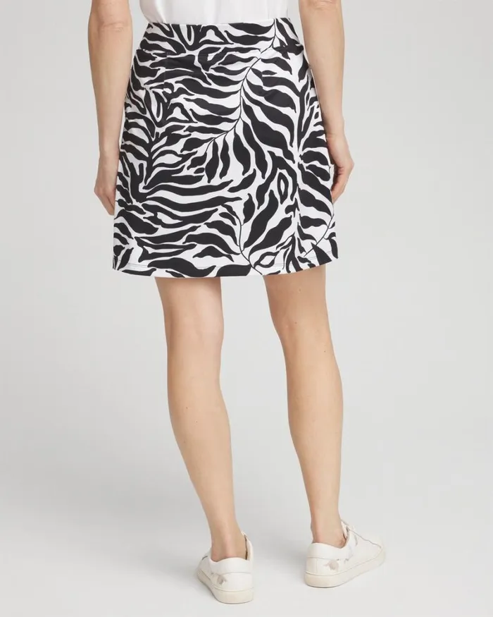 Chico039s Skirts Zenergy UPF Knit Palms Skort Black 8211 Clothing