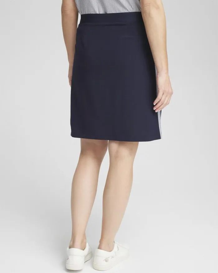 Chico039s Skirts Zenergy UPF Neema Side Stripe Skort Classic Navy 8211 Clothing