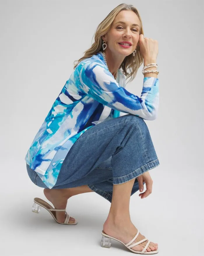 Chico039s Sweaters Summer Romance Watercolor Topper Cardigan Intense Azure 8211 Clothing Chico039s Sweaters Summer Romance Watercolor Topper Cardigan Intense Azure 8211 Clothing