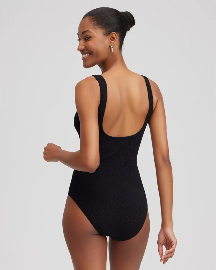 Chico039s Swim Gottex Square Neck One Piece Swimsuit Black 8211 Clothing