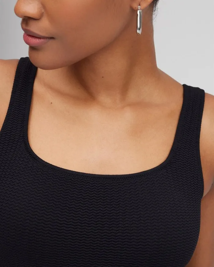 Chico039s Swim Gottex Square Neck One Piece Swimsuit Black 8211 Clothing