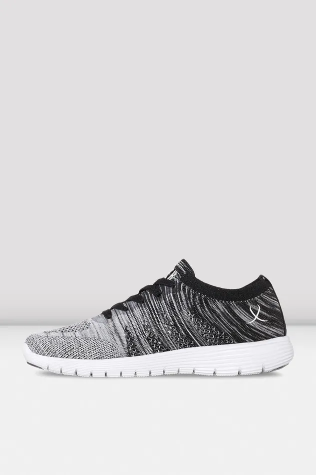 Childrens Omnia Lightweight Knitted Sneakers Black White Knit Children Dance Sneakers Bloch