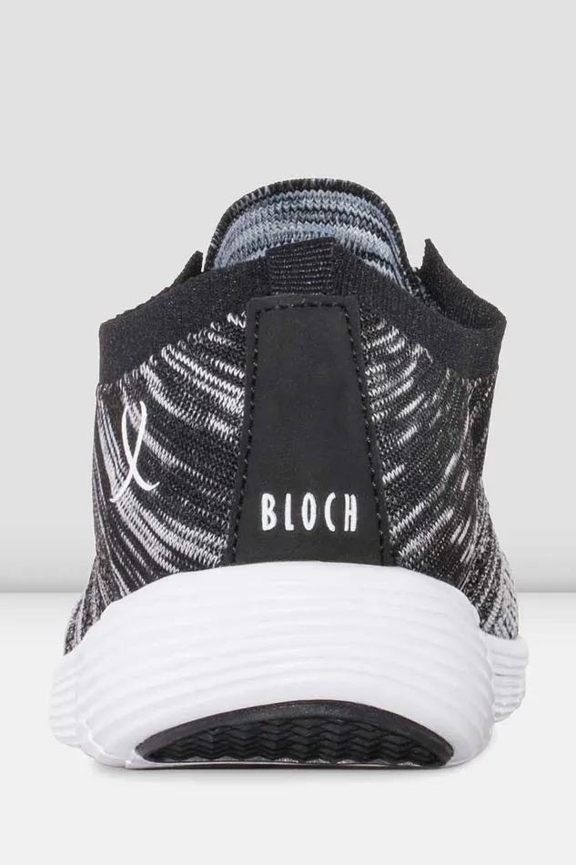 Childrens Omnia Lightweight Knitted Sneakers Black White Knit Children Dance Sneakers Bloch