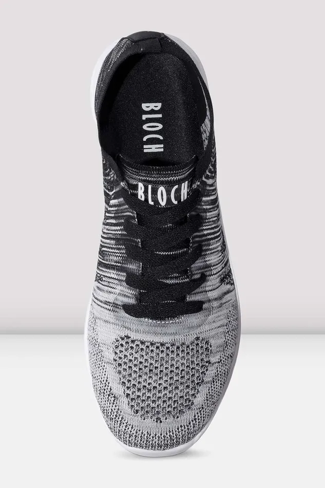 Childrens Omnia Lightweight Knitted Sneakers Black White Knit Children Dance Sneakers Bloch