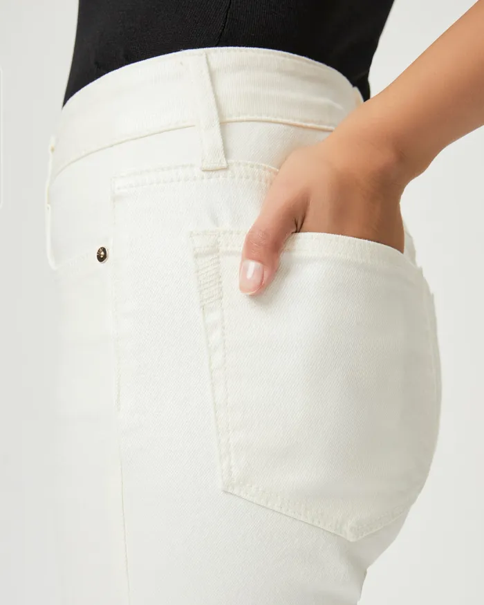 Cindy 30 Inch Straight Jean 8211 Pearl White Coating Denim PAIGE Women Cindy 30 Inch Straight Jean 8211 Pearl White Coating Denim PAIGE Women