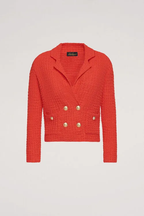 Claren Claren Bright Orange Women Jackets and Blazers Luisa Spagnoli Claren Claren Bright Orange Women Jackets and Blazers Luisa Spagnoli