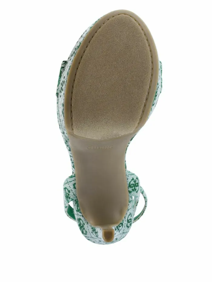 Clives Logo Ankle Strap Heels Medium Green 310 Sandals GUESS Women Clives Logo Ankle Strap Heels Medium Green 310 Sandals GUESS Women