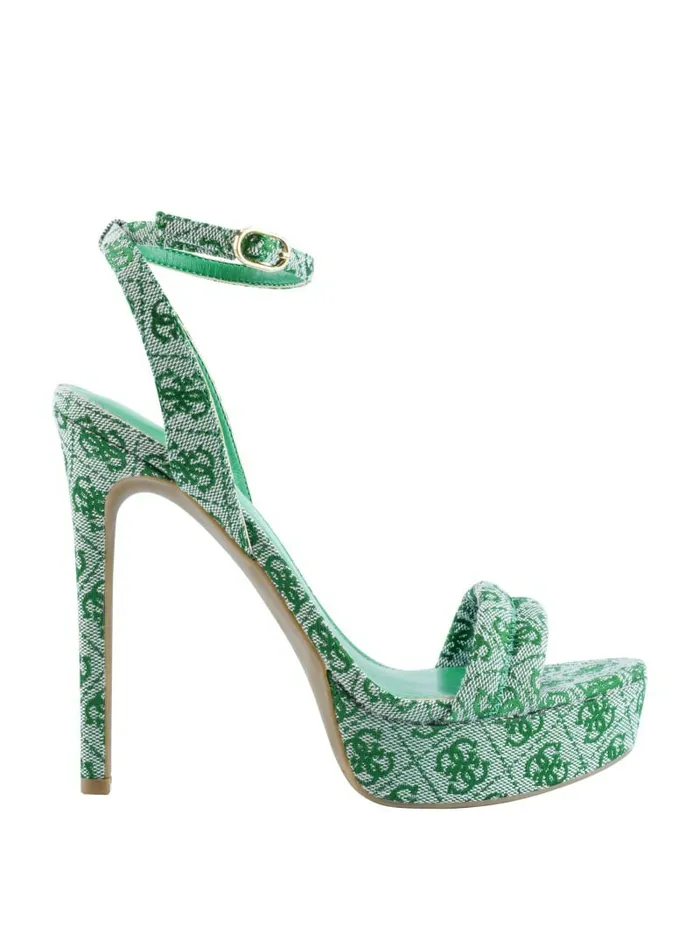 Clives Logo Ankle Strap Heels Medium Green 310 Sandals GUESS Women Clives Logo Ankle Strap Heels Medium Green 310 Sandals GUESS Women