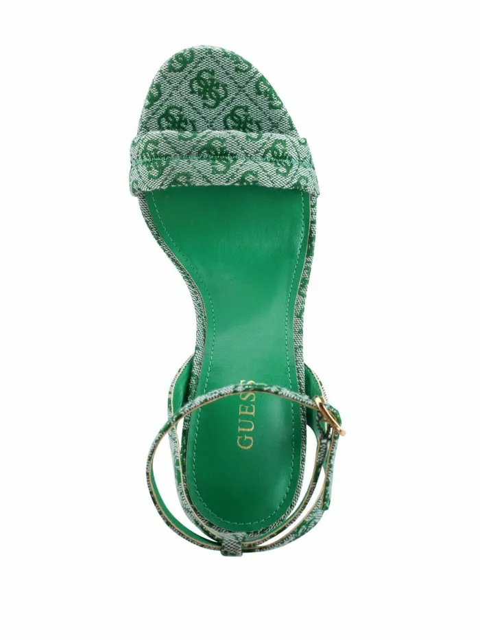 Clives Logo Ankle Strap Heels Medium Green 310 Sandals GUESS Women Clives Logo Ankle Strap Heels Medium Green 310 Sandals GUESS Women