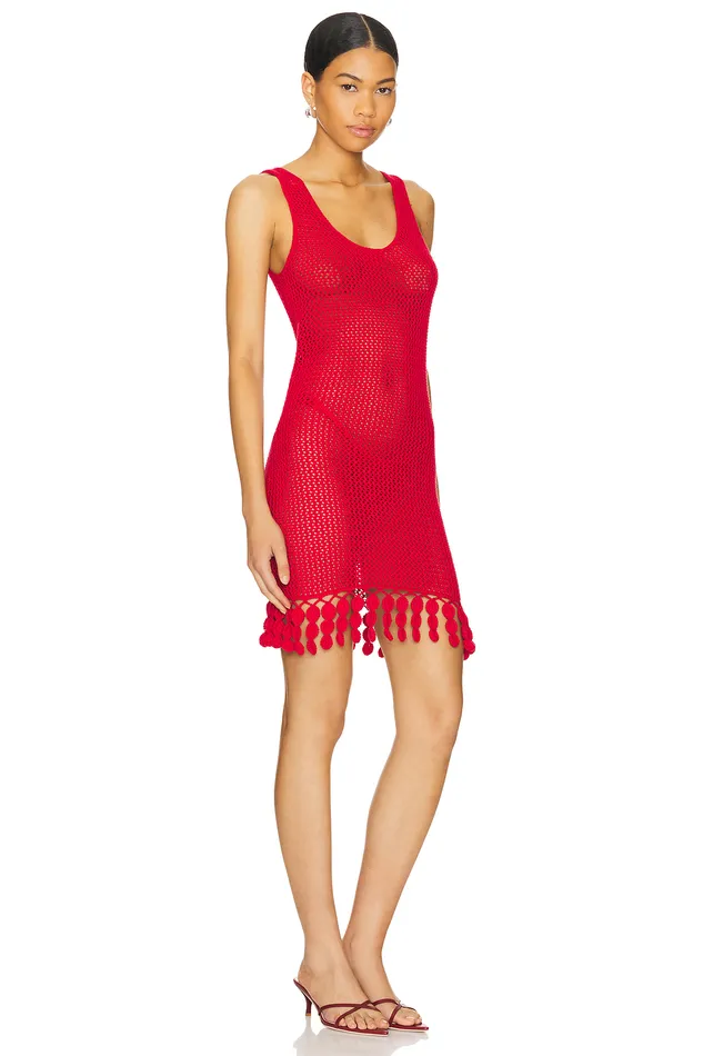 Consuelo Crochet Mini Dress Red Women Lovers and Friends Swimsuits and CoverUps Consuelo Crochet Mini Dress Red Women Lovers and Friends Swimsuits and CoverUps