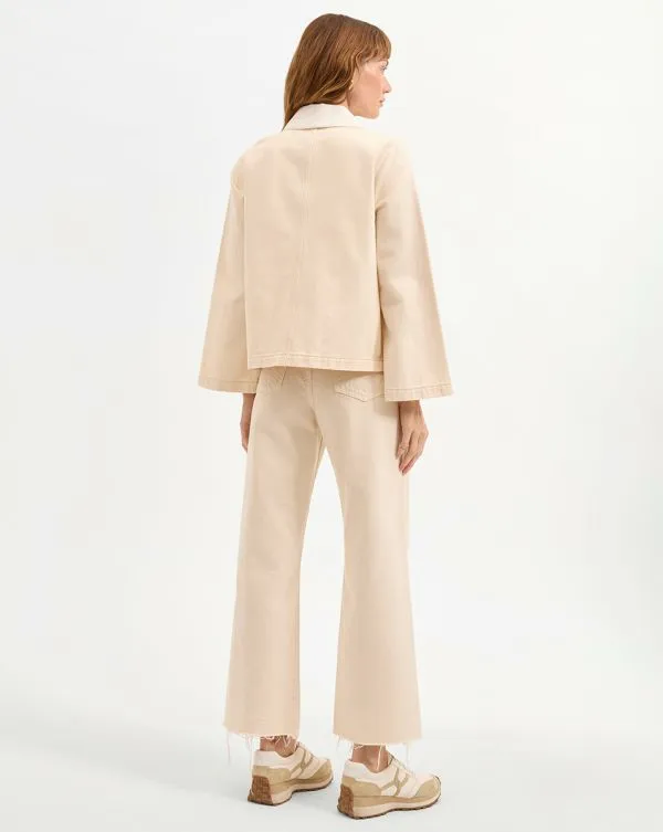 Dahl Cropped Chore Jacket Neutral Colorblock Women Veronica Beard Jackets and Outerwear