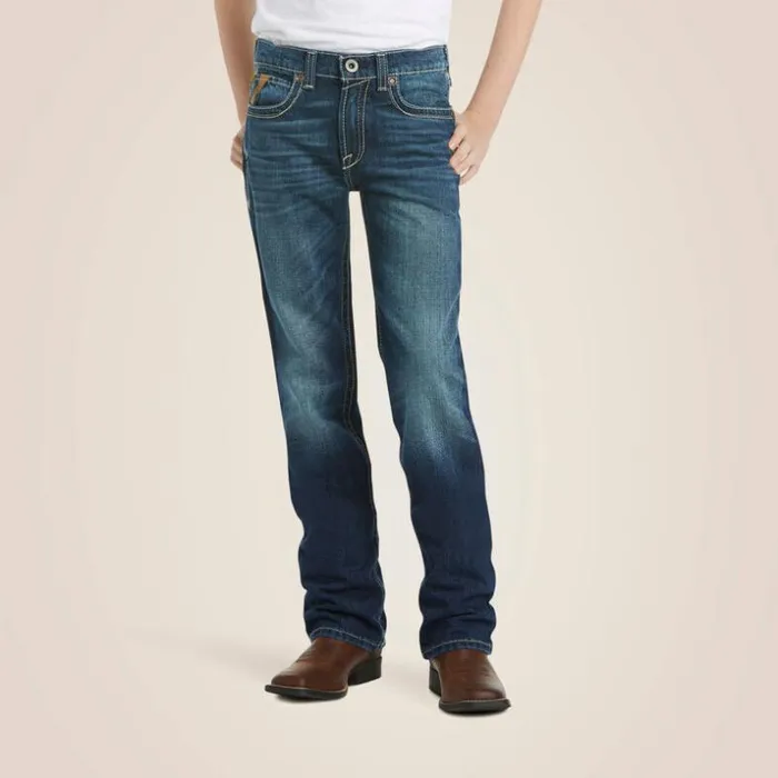 Denim Kids Ariat B5 Slim Boundary Stackable Straight Leg Jean Cyclone