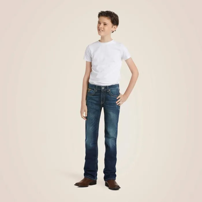 Denim Kids Ariat B5 Slim Boundary Stackable Straight Leg Jean Cyclone