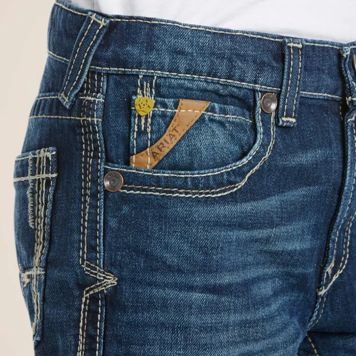 Denim Kids Ariat B5 Slim Boundary Stackable Straight Leg Jean Cyclone