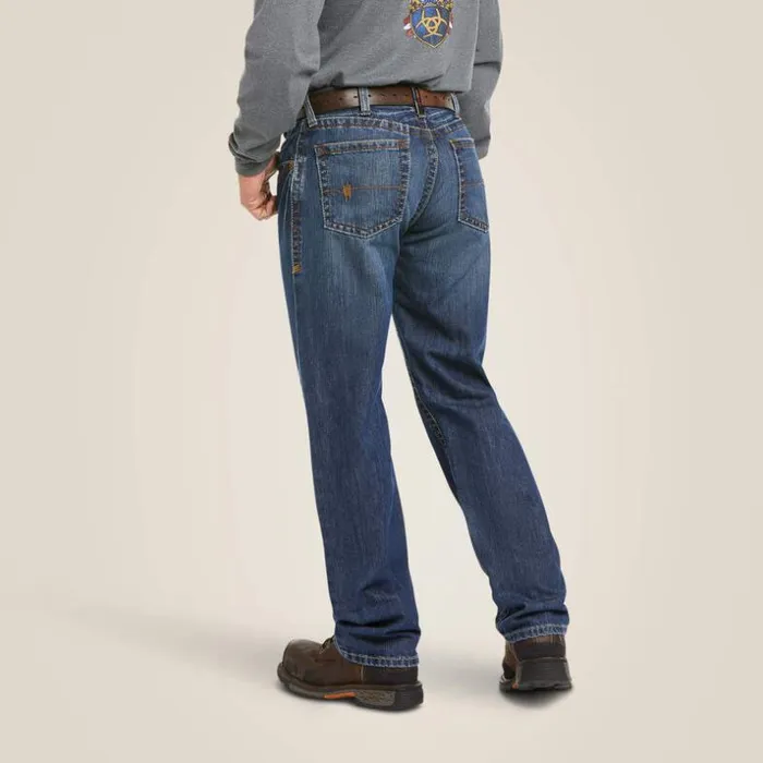 Denim Men Ariat FR M3 Loose Basic Stackable Straight Leg Jean Flint Denim Men Ariat FR M3 Loose Basic Stackable Straight Leg Jean Flint