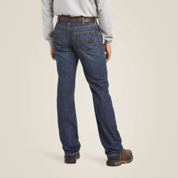 Denim Men Ariat FR M5 Straight Basic Stackable Straight Leg Jean Shale Denim Men Ariat FR M5 Straight Basic Stackable Straight Leg Jean Shale