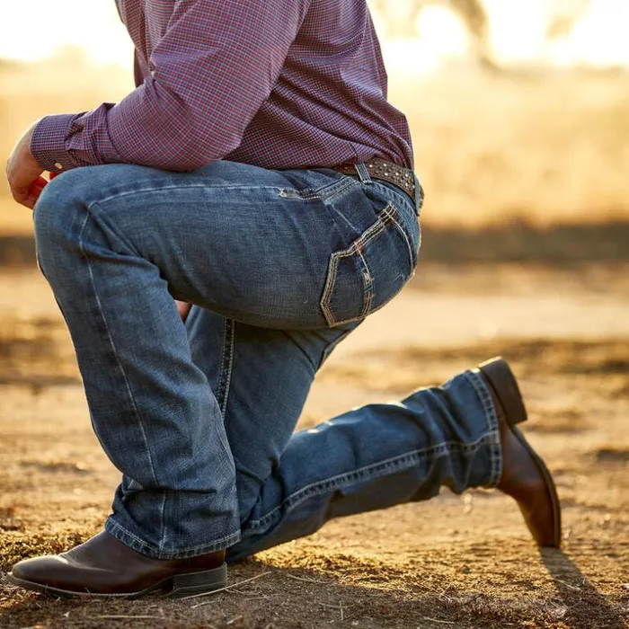 Denim Men Ariat M5 Slim Boundary Stackable Straight Leg Jean Gulch Denim Men Ariat M5 Slim Boundary Stackable Straight Leg Jean Gulch
