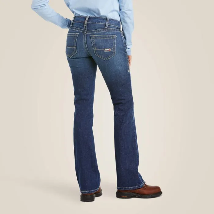 Denim Women Ariat FR DuraStretch Basic Boot Cut Jean Blue Quartz