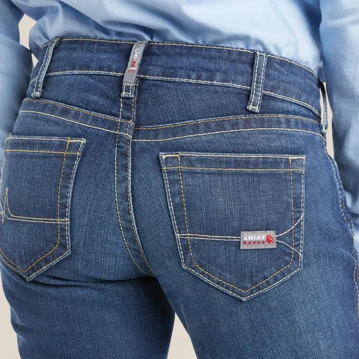 Denim Women Ariat FR DuraStretch Basic Boot Cut Jean Blue Quartz
