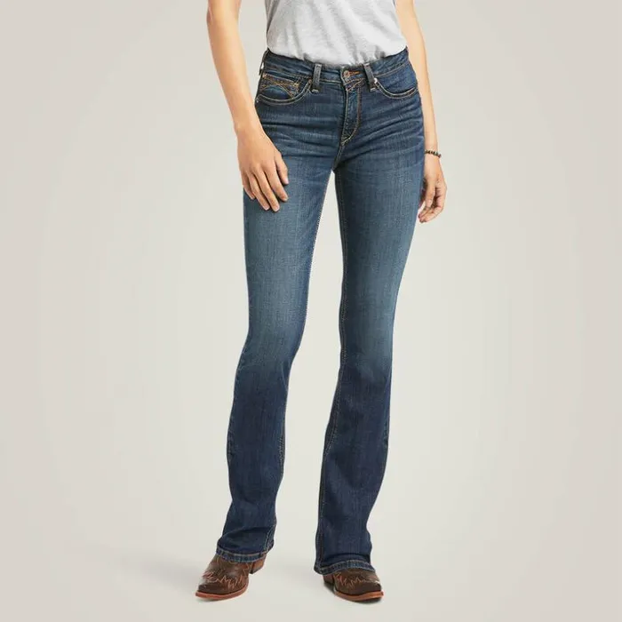 Denim Women Ariat REAL High Rise Fernanda Boot Cut Jean Arkansas