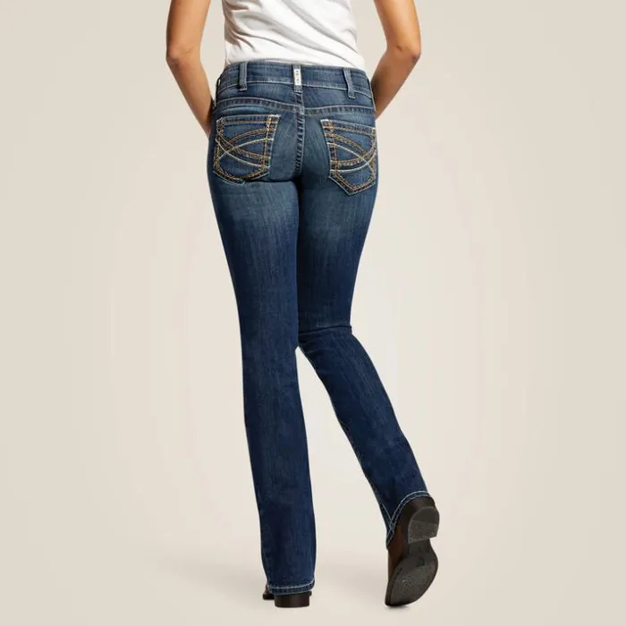 Denim Women Ariat REAL Mid Rise Stretch Entwined Festival Boot Cut Jean Festival Blue Denim Women Ariat REAL Mid Rise Stretch Entwined Festival Boot Cut Jean Festival Blue