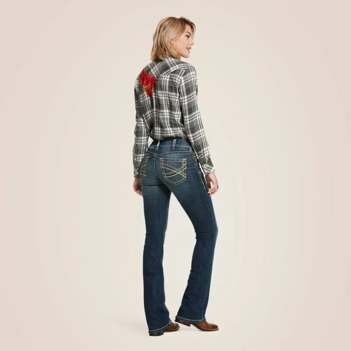 Denim Women Ariat REAL Mid Rise Stretch Entwined Festival Boot Cut Jean Festival Blue Denim Women Ariat REAL Mid Rise Stretch Entwined Festival Boot Cut Jean Festival Blue