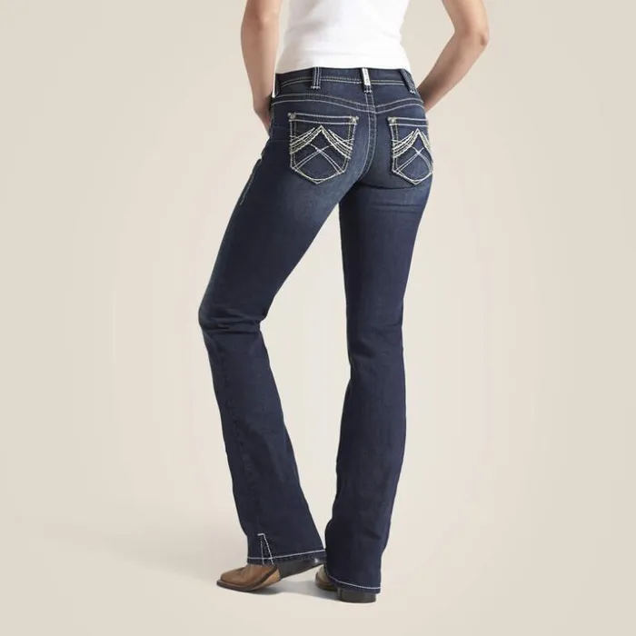 Denim Women Ariat REAL Mid Rise Stretch Whipstitch Boot Cut Jean Ocean Denim Women Ariat REAL Mid Rise Stretch Whipstitch Boot Cut Jean Ocean
