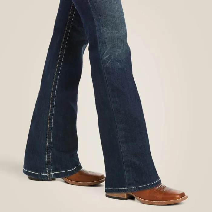 Denim Women Ariat REAL Mid Rise Stretch Whipstitch Boot Cut Jean Ocean Denim Women Ariat REAL Mid Rise Stretch Whipstitch Boot Cut Jean Ocean