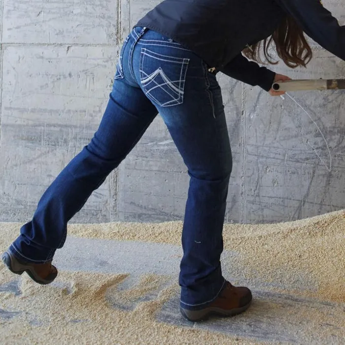 Denim Women Ariat REAL Mid Rise Stretch Whipstitch Boot Cut Jean Ocean Denim Women Ariat REAL Mid Rise Stretch Whipstitch Boot Cut Jean Ocean
