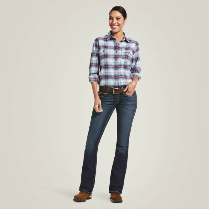 Denim Women Ariat Rebar DuraStretch Riveter Boot Cut Jean Hallow