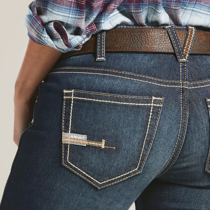 Denim Women Ariat Rebar DuraStretch Riveter Boot Cut Jean Hallow